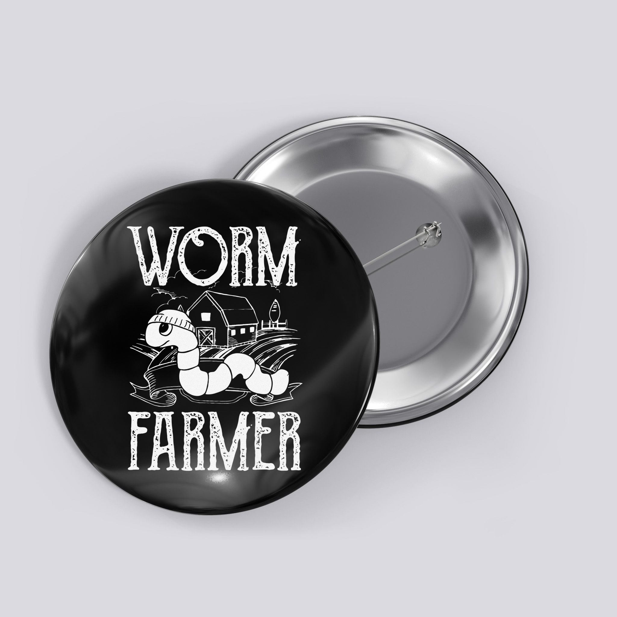 Worm Farmer Vermiculture Gardening funny Farming Button
