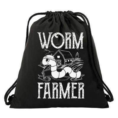Worm Farmer Vermiculture Gardening funny Farming Drawstring Bag
