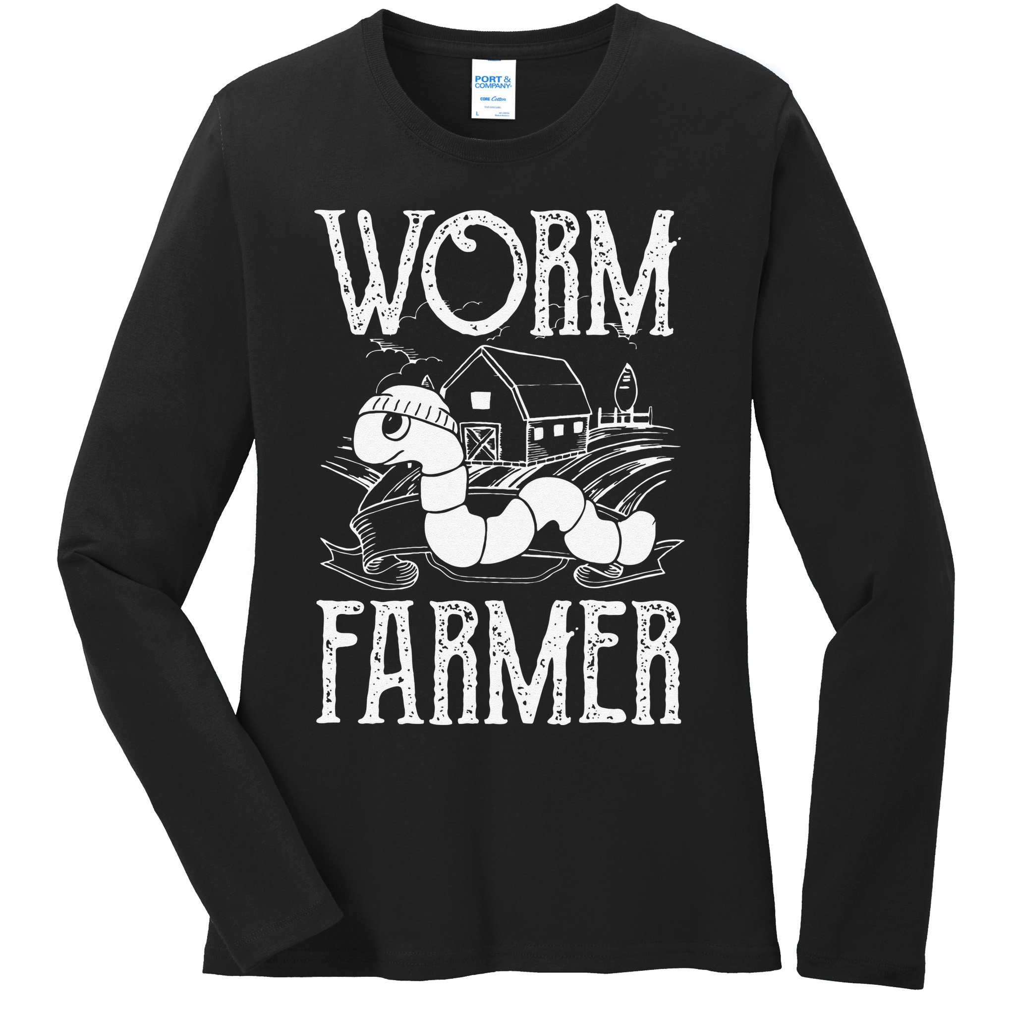 Worm Farmer Vermiculture Gardening funny Farming Ladies Long Sleeve Shirt