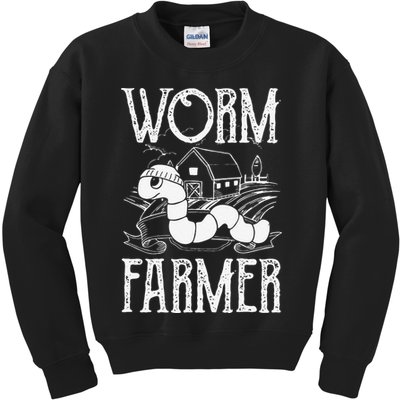 Worm Farmer Vermiculture Gardening funny Farming Kids Sweatshirt