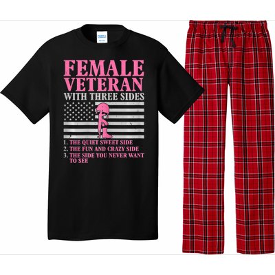 Womens Female Veteran With Three Sides Women Veteran Mother Grandma Pajama Set