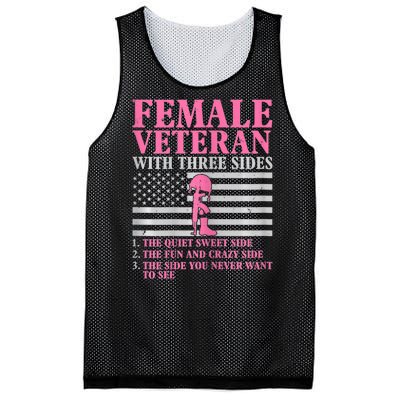 Womens Female Veteran With Three Sides Women Veteran Mother Grandma Mesh Reversible Basketball Jersey Tank