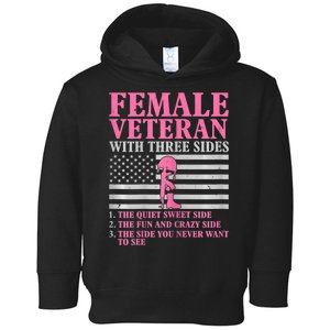 Womens Female Veteran With Three Sides Women Veteran Mother Grandma Toddler Hoodie