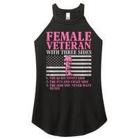 Womens Female Veteran With Three Sides Women Veteran Mother Grandma Women's Perfect Tri Rocker Tank