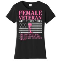 Womens Female Veteran With Three Sides Women Veteran Mother Grandma Women's T-Shirt