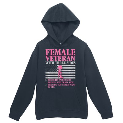 Womens Female Veteran With Three Sides Women Veteran Mother Grandma Urban Pullover Hoodie