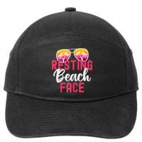 Womens Funny Vacation Girls Trip Girls Weekend Resting Beach Face 7-Panel Snapback Hat