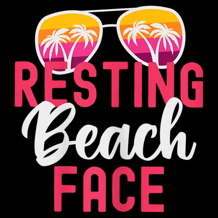 Womens Funny Vacation Girls Trip Girls Weekend Resting Beach Face 7-Panel Snapback Hat