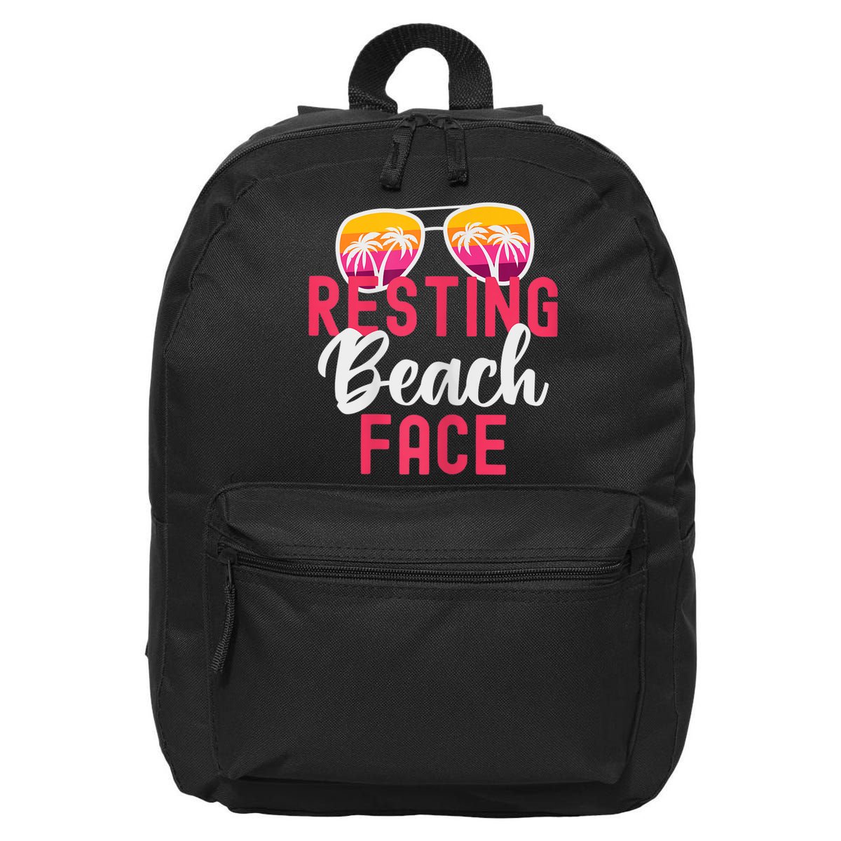 Womens Funny Vacation Girls Trip Girls Weekend Resting Beach Face 16 in Basic Backpack