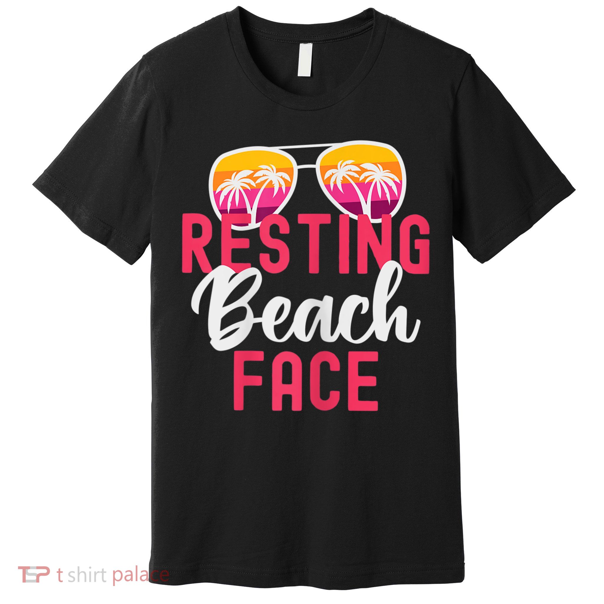 Womens Funny Vacation Girls Trip Girls Weekend Resting Beach Face Premium T-Shirt
