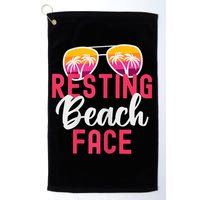 Womens Funny Vacation Girls Trip Girls Weekend Resting Beach Face Golf Towel