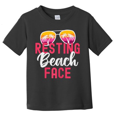 Womens Funny Vacation Girls Trip Girls Weekend Resting Beach Face Toddler T-Shirt