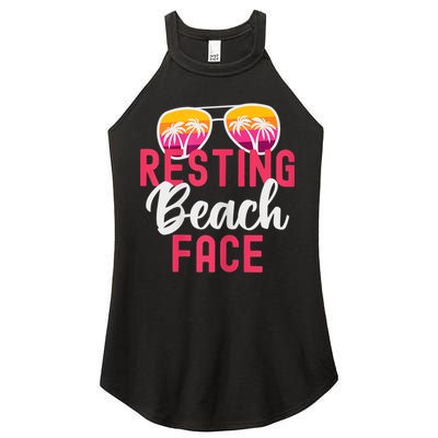 Womens Funny Vacation Girls Trip Girls Weekend Resting Beach Face Women's Perfect Tri Rocker Tank
