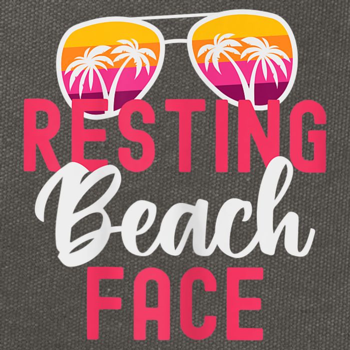 Womens Funny Vacation Girls Trip Girls Weekend Resting Beach Face Cotton Canvas Backpack