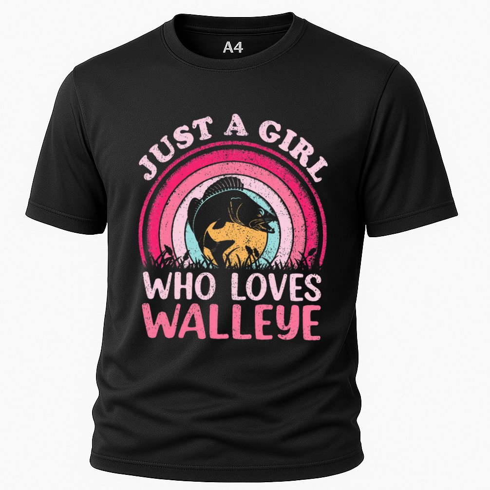Walleye Fish Vintage Retro Just A Girl Who Loves Walleye Performance Shirt