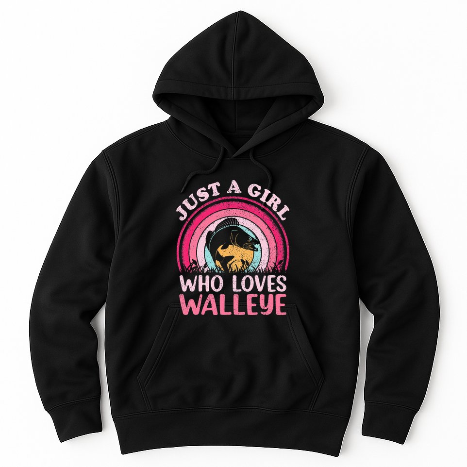 Walleye Fish Vintage Retro Just A Girl Who Loves Walleye Hoodie