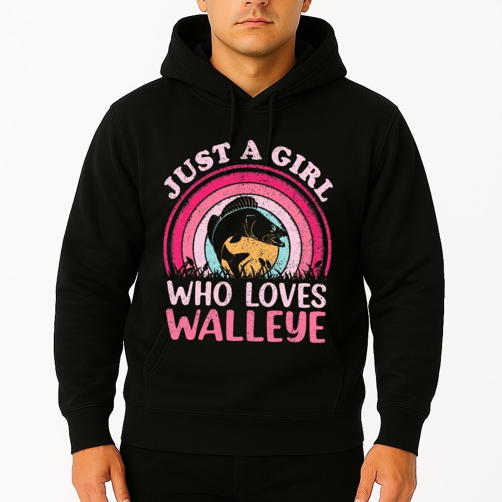 Walleye Fish Vintage Retro Just A Girl Who Loves Walleye Hoodie