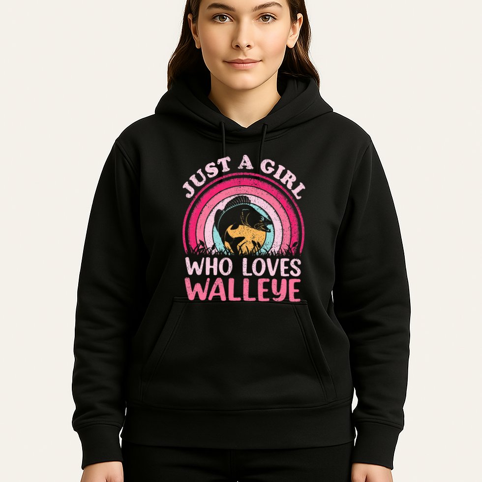 Walleye Fish Vintage Retro Just A Girl Who Loves Walleye Hoodie