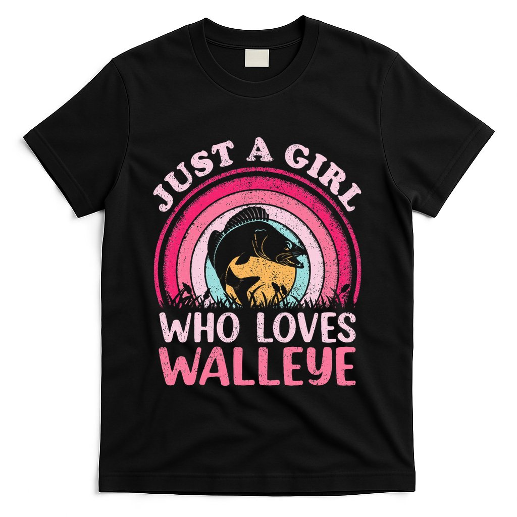 Walleye Fish Vintage Retro Just A Girl Who Loves Walleye T-Shirt