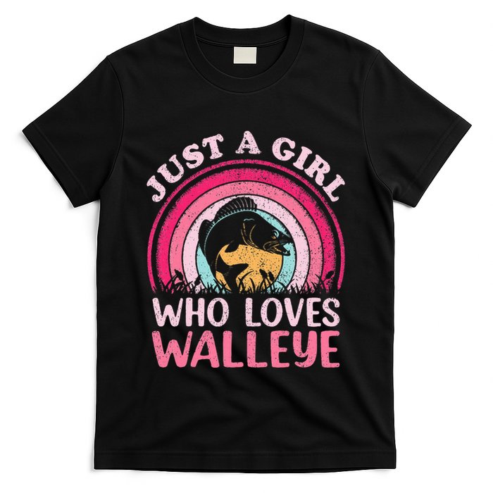 Walleye Fish Vintage Retro Just A Girl Who Loves Walleye T-Shirt