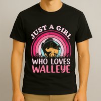 Walleye Fish Vintage Retro Just A Girl Who Loves Walleye T-Shirt