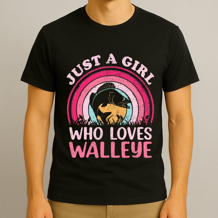 Walleye Fish Vintage Retro Just A Girl Who Loves Walleye T-Shirt