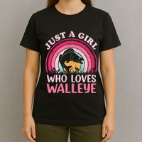 Walleye Fish Vintage Retro Just A Girl Who Loves Walleye T-Shirt