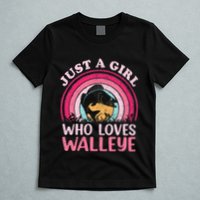 Walleye Fish Vintage Retro Just A Girl Who Loves Walleye T-Shirt