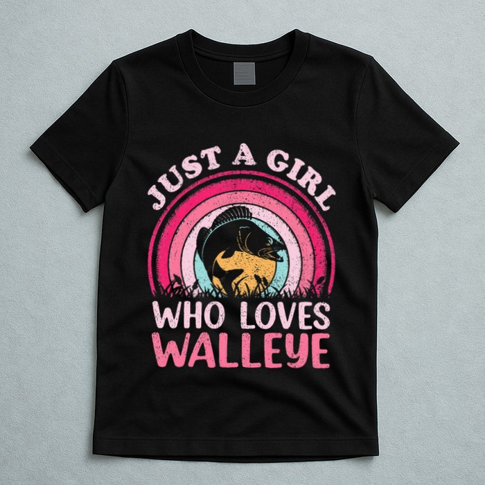 Walleye Fish Vintage Retro Just A Girl Who Loves Walleye T-Shirt