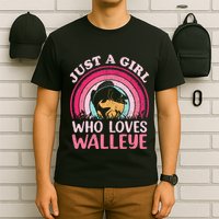 Walleye Fish Vintage Retro Just A Girl Who Loves Walleye T-Shirt