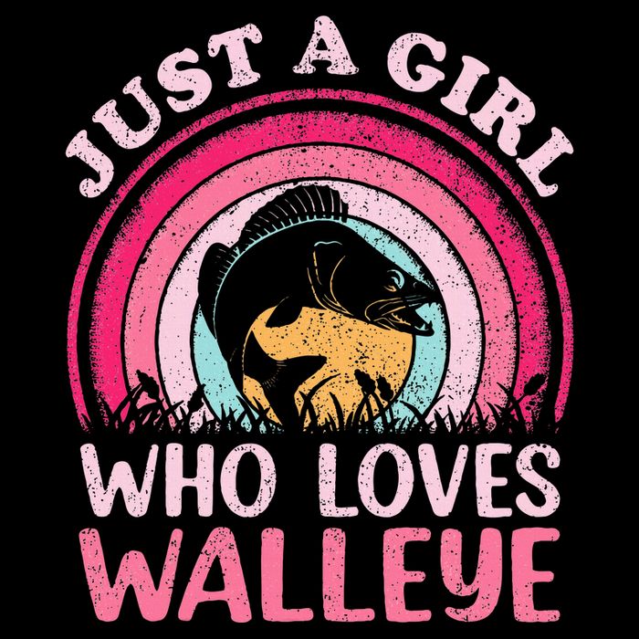 Walleye Fish Vintage Retro Just A Girl Who Loves Walleye T-Shirt
