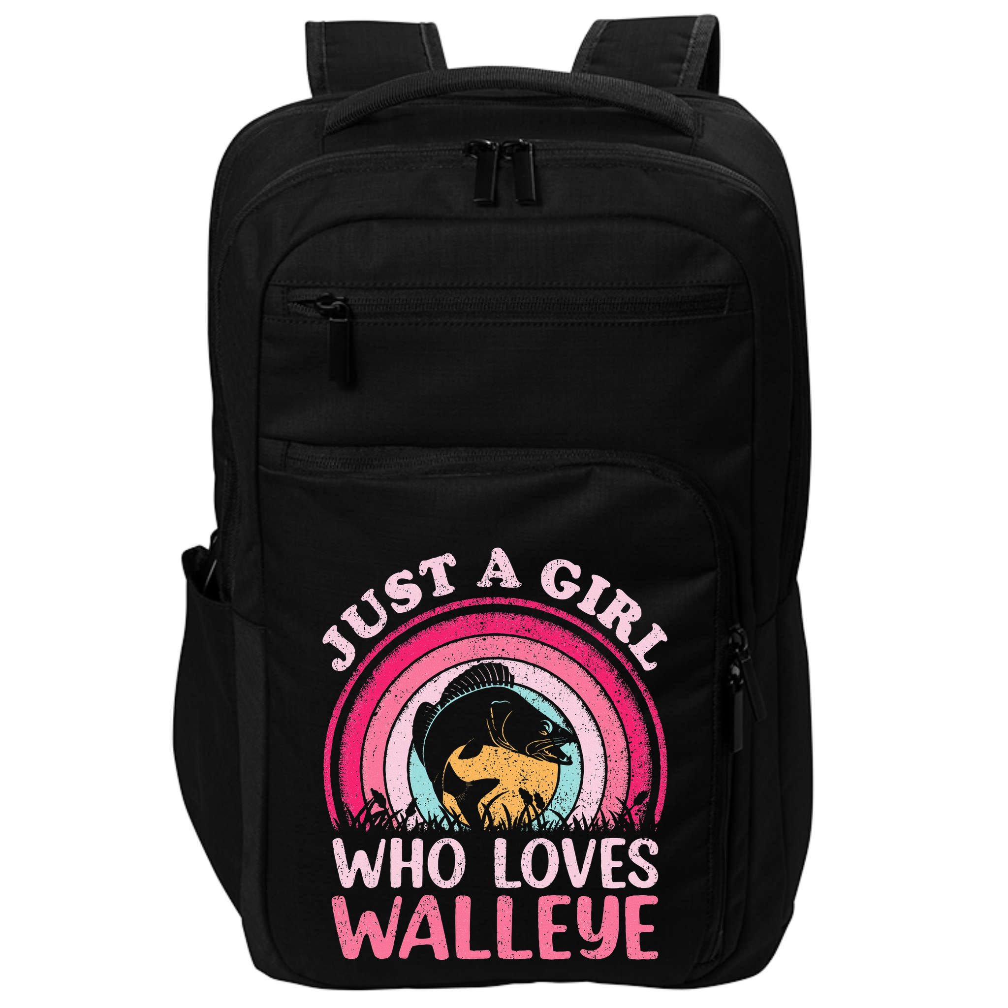 Walleye Fish Vintage Retro Just A Girl Who Loves Walleye Impact Tech Backpack