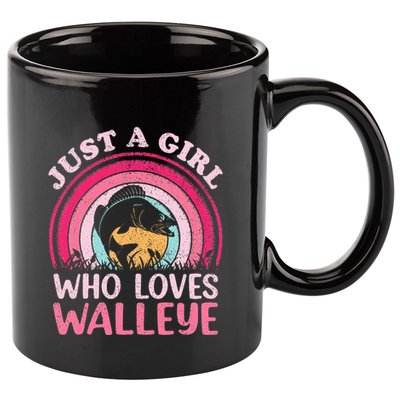 Walleye Fish Vintage Retro Just A Girl Who Loves Walleye 11oz C Handle Ceramic Mug