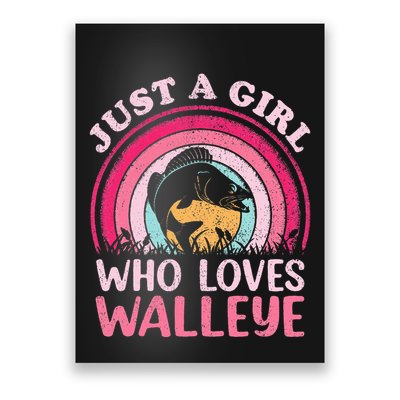 Walleye Fish Vintage Retro Just A Girl Who Loves Walleye Poster