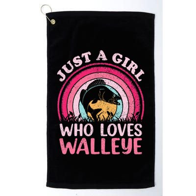 Walleye Fish Vintage Retro Just A Girl Who Loves Walleye Golf Towel