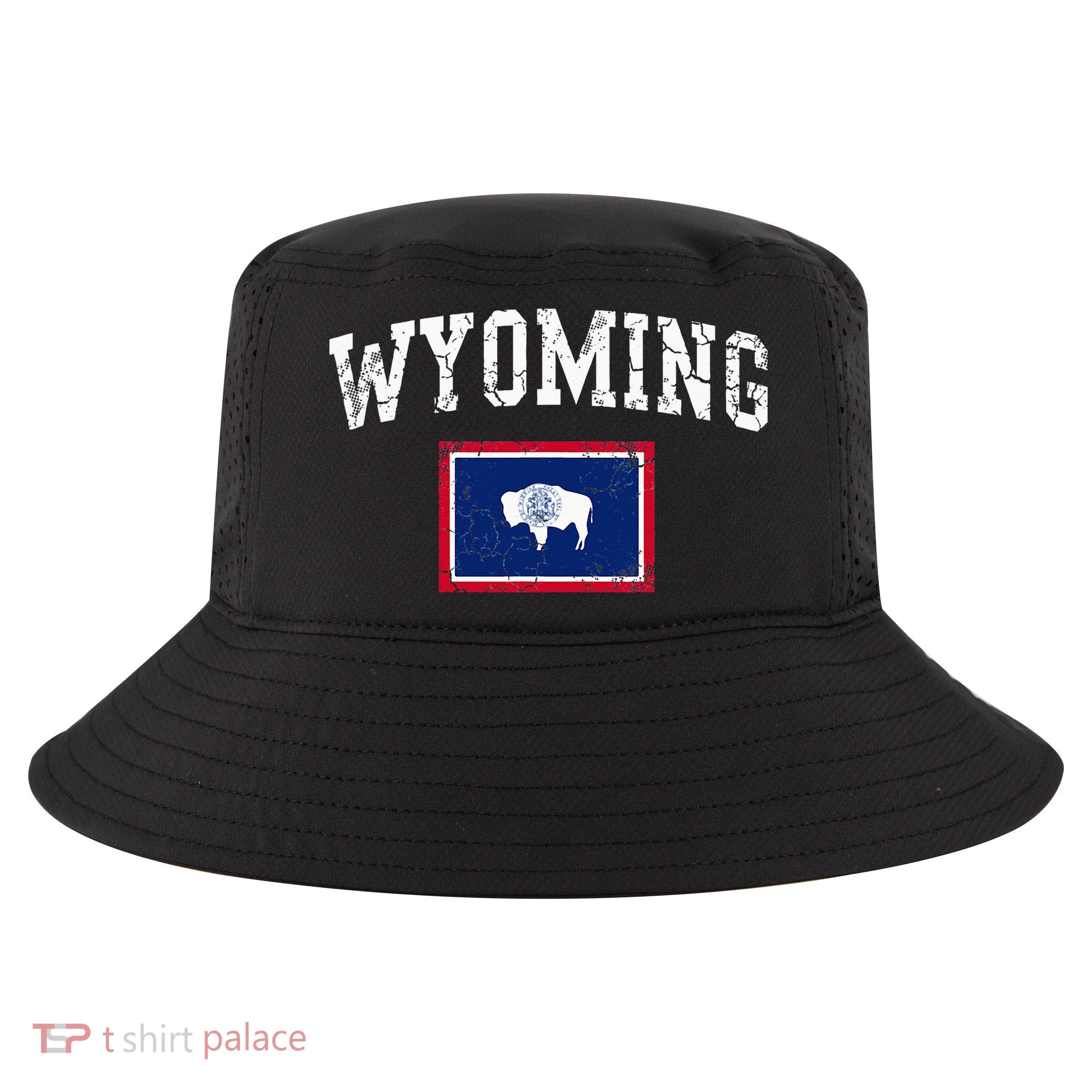 Wyoming Flag Vintage Fade Cool Comfort Performance Bucket Hat