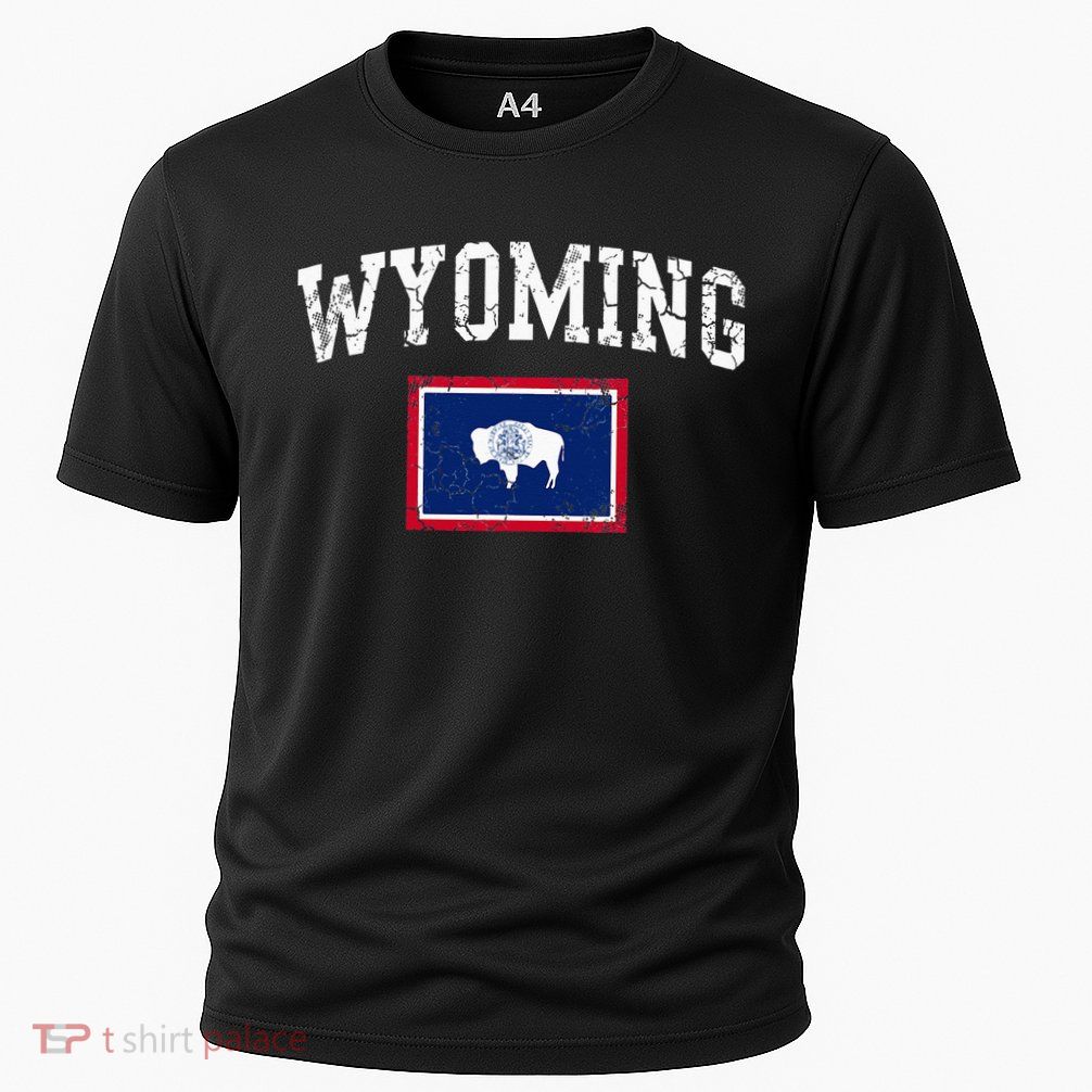 Wyoming Flag Vintage Fade Performance Shirt
