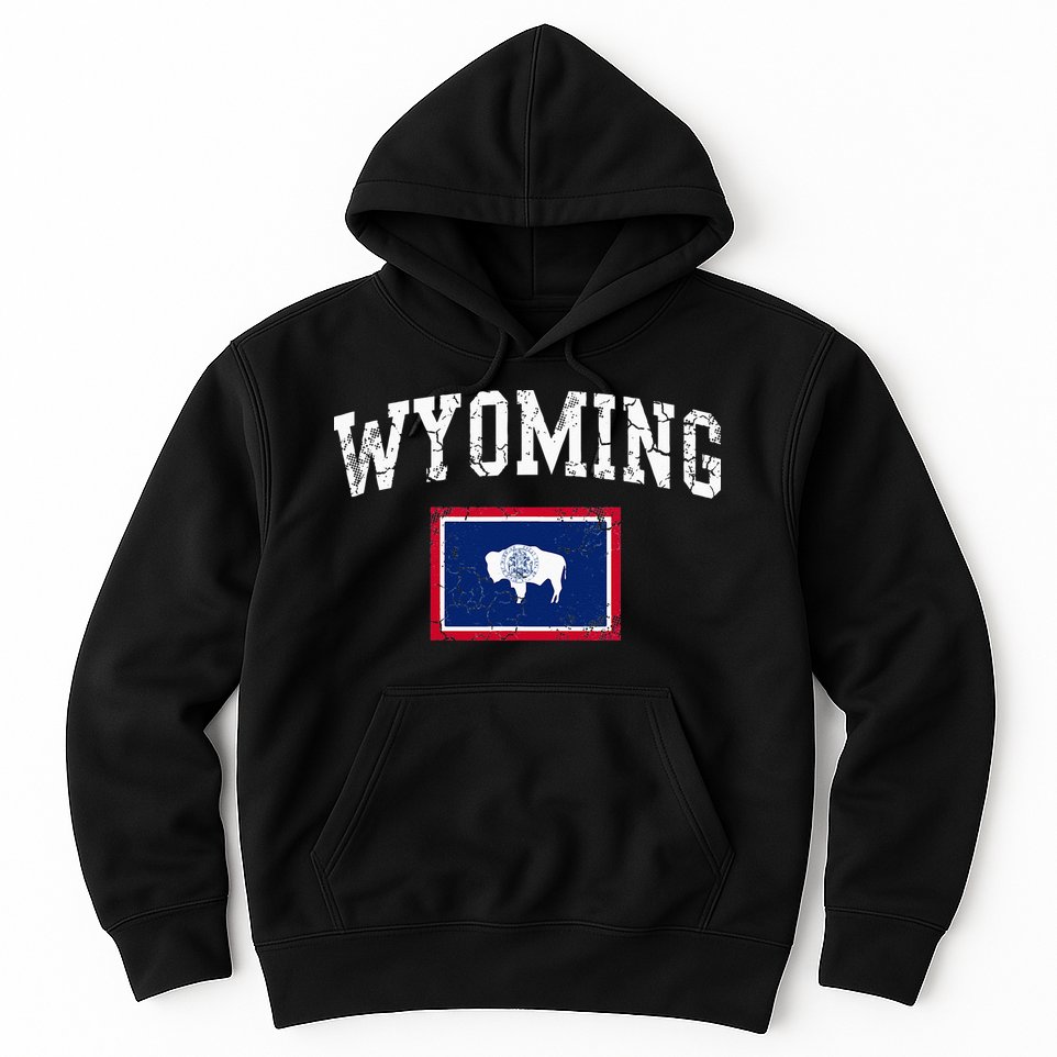 Wyoming Flag Vintage Fade Hoodie