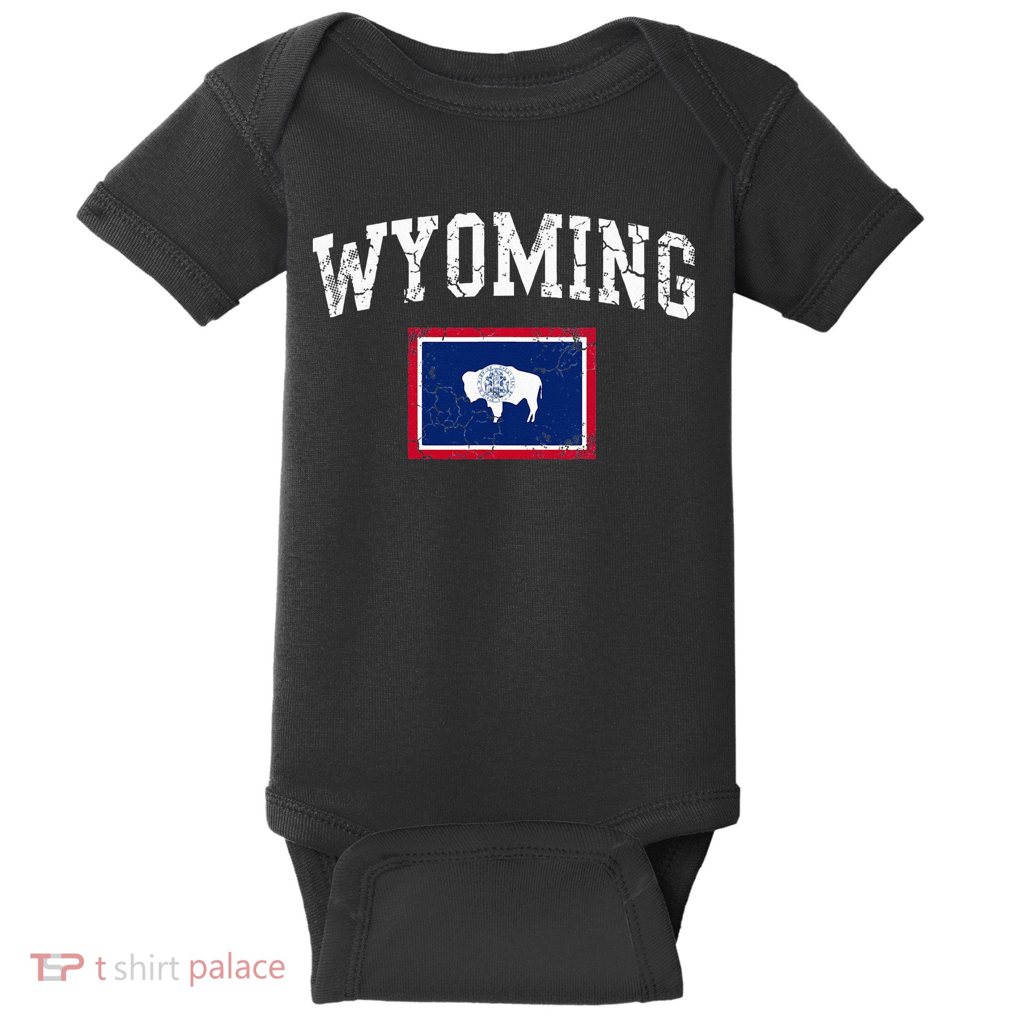 Wyoming Flag Vintage Fade Baby Bodysuit