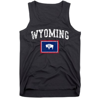 Wyoming Flag Vintage Fade Tank Top