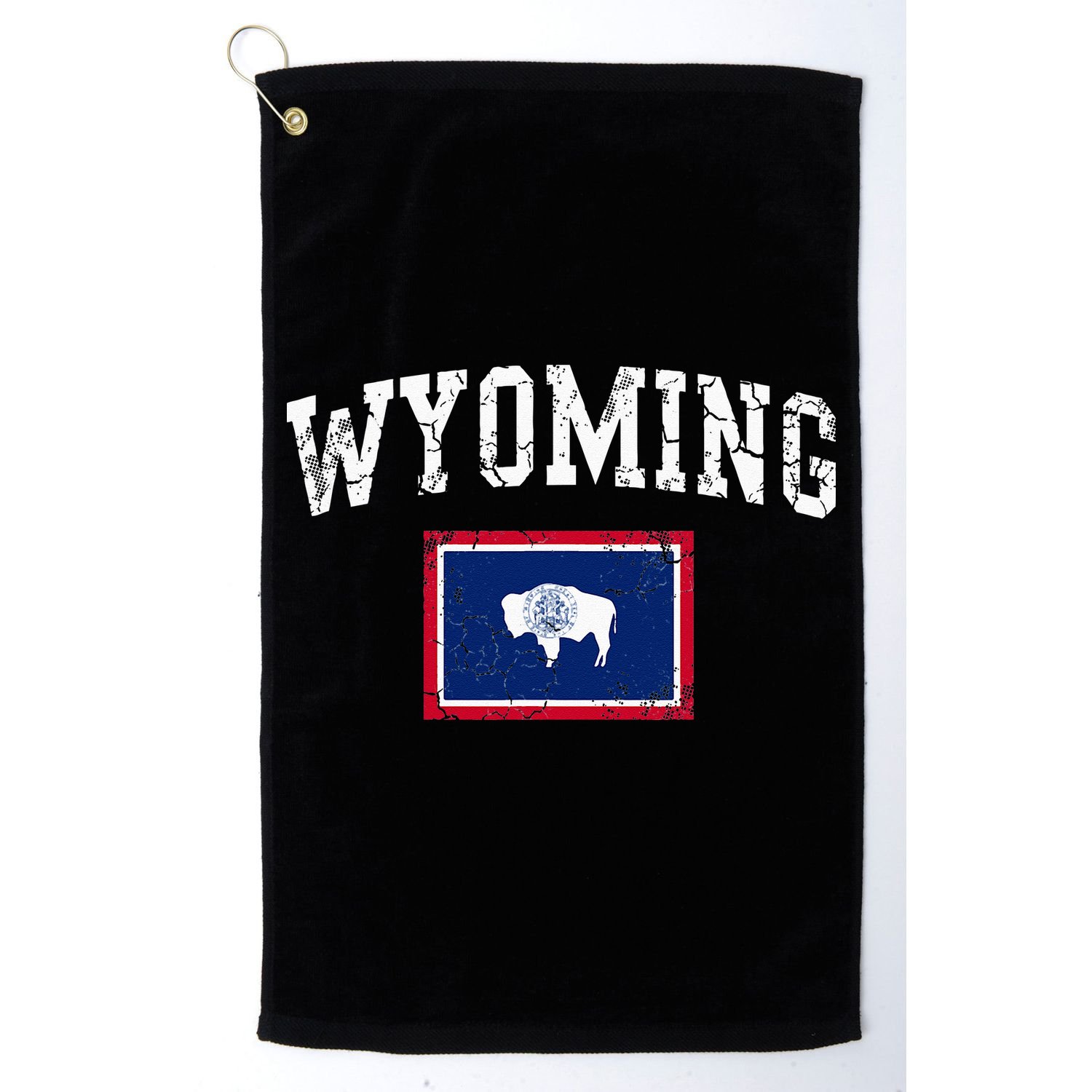 Wyoming Flag Vintage Fade Golf Towel