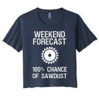 Woodworking Funny Weekend Forecast Sawdust Women's Crop Top Tee