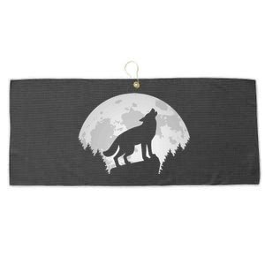 Wolf Forest Wildlife Wild Animal Wilderness Wolves Moon Large Microfiber Waffle Golf Towel