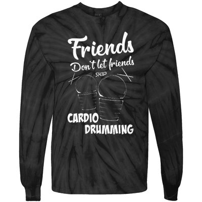 Womens Friends Workout Fitness Cardio Drumming Tie-Dye Long Sleeve Shirt