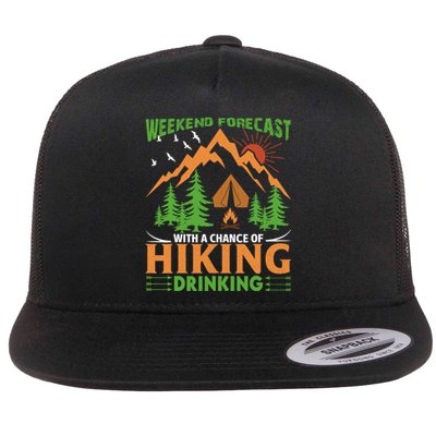 Weekend Forecast With A Chance Of Drinking Hiking Flat Bill Trucker Hat