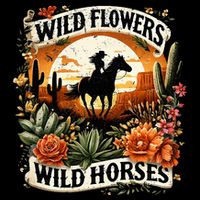 Wild Flowers Wild Horses Southern Cowgirl Riding Horse Doggie Tank