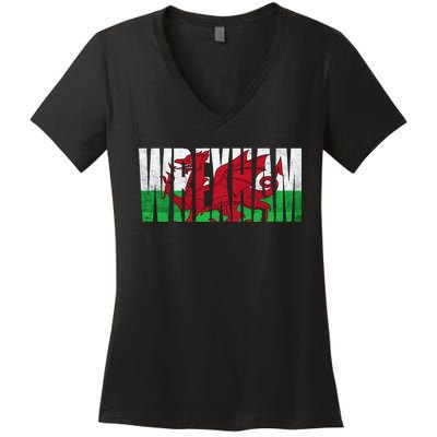 Wales Flag Welsh Dragon Gifts Apparel Merch Souvenir Women's V-Neck T-Shirt