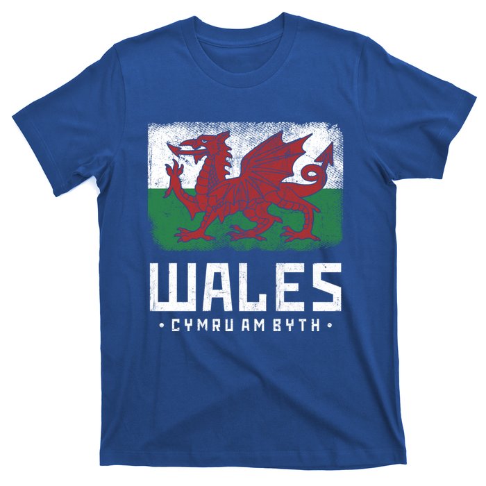 Wales Flag Welsh Dragon Banner Cymru Am Byth Welsh Gift T-Shirt