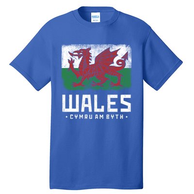 Wales Flag Welsh Dragon Banner Cymru Am Byth Welsh Gift Tall T-Shirt