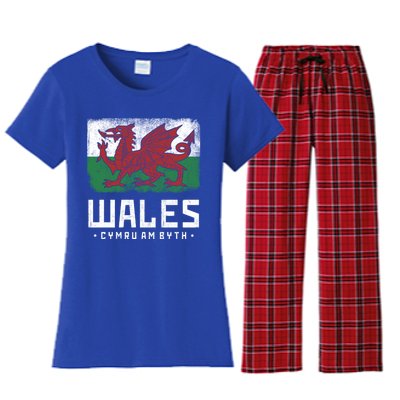 Wales Flag Welsh Dragon Banner Cymru Am Byth Welsh Gift Women's Flannel Pajama Set